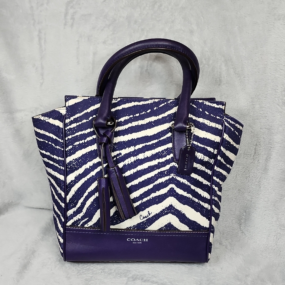 Coach Legacy purple zebra print bag